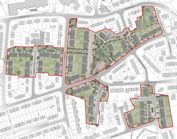Masterplan of new build affordable homes designed to the Passivhaus Standard