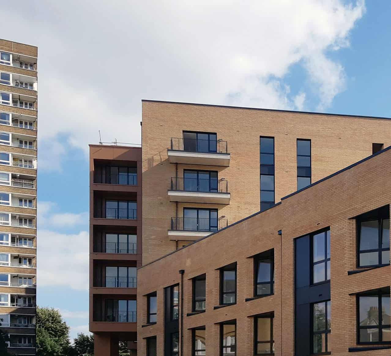 Shuttleworth Road: a new build development providing 71 affordable homes in a scheme ranging from three- to seven-storeys in height set across four cores.