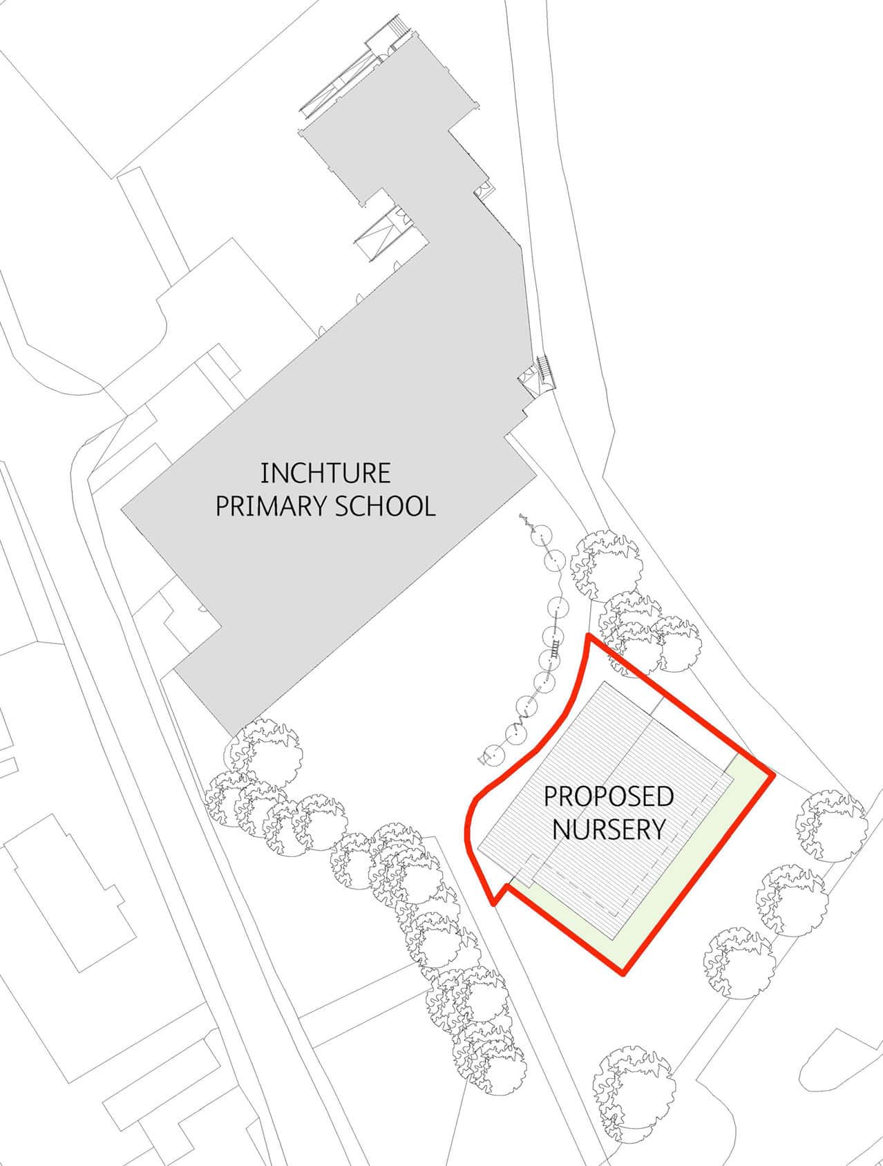 Inchture Nursery School, Perthshire - site Plan